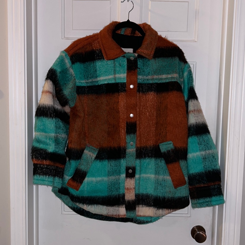 Urban Outfitters Brushed Plaid Oversized M or XS Jacket NWT - Picture 5 of 10